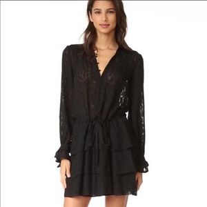 New Paige Capricia black mini dress s sheer